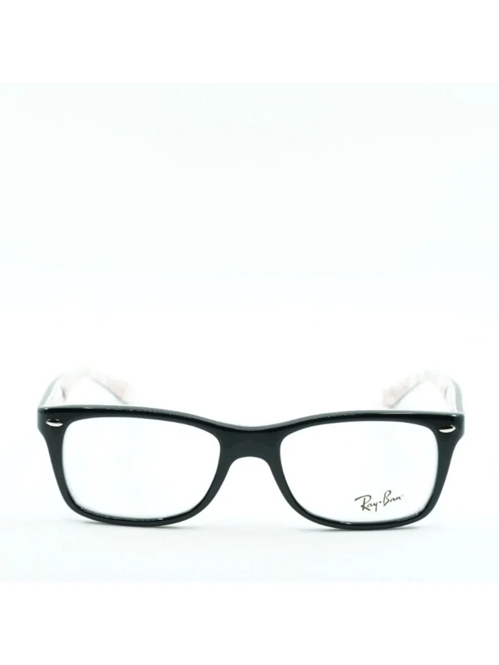 Ray Ban RX5228 5014 Eyeglasses Black on White 50mm Square Frame